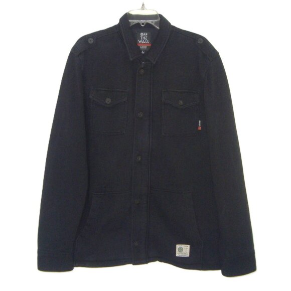 Vans X Joel Tudor Men's Zip Button Military Jacket Black 4-Pocket - Picture 1 of 10